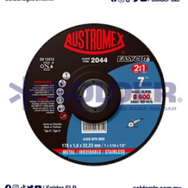 DISCO DE CORTE 7″ METAL Y ACERO INOXIDABLE COD. AUS-2044